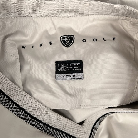 Nike Golf Pullover Windbreaker Jacket Clima-Fit Cream V-Neck Size XXL Mens - Picture 7 of 8